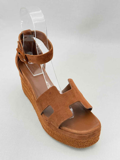 HERMES Elda Brown Size EU 39 Platform Sandals