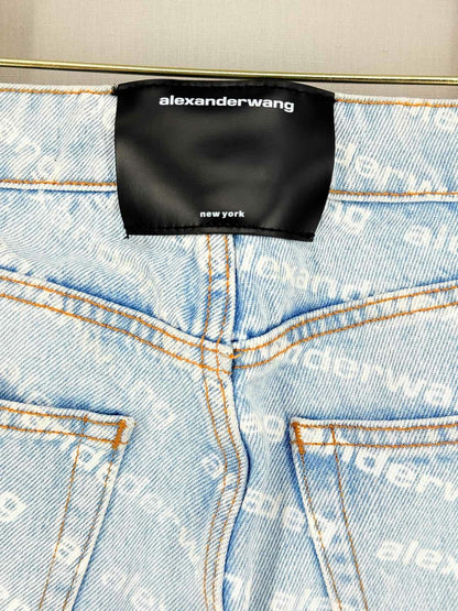 ALEXANDER WANG Ombre Logo Blue Size 26 Jeans