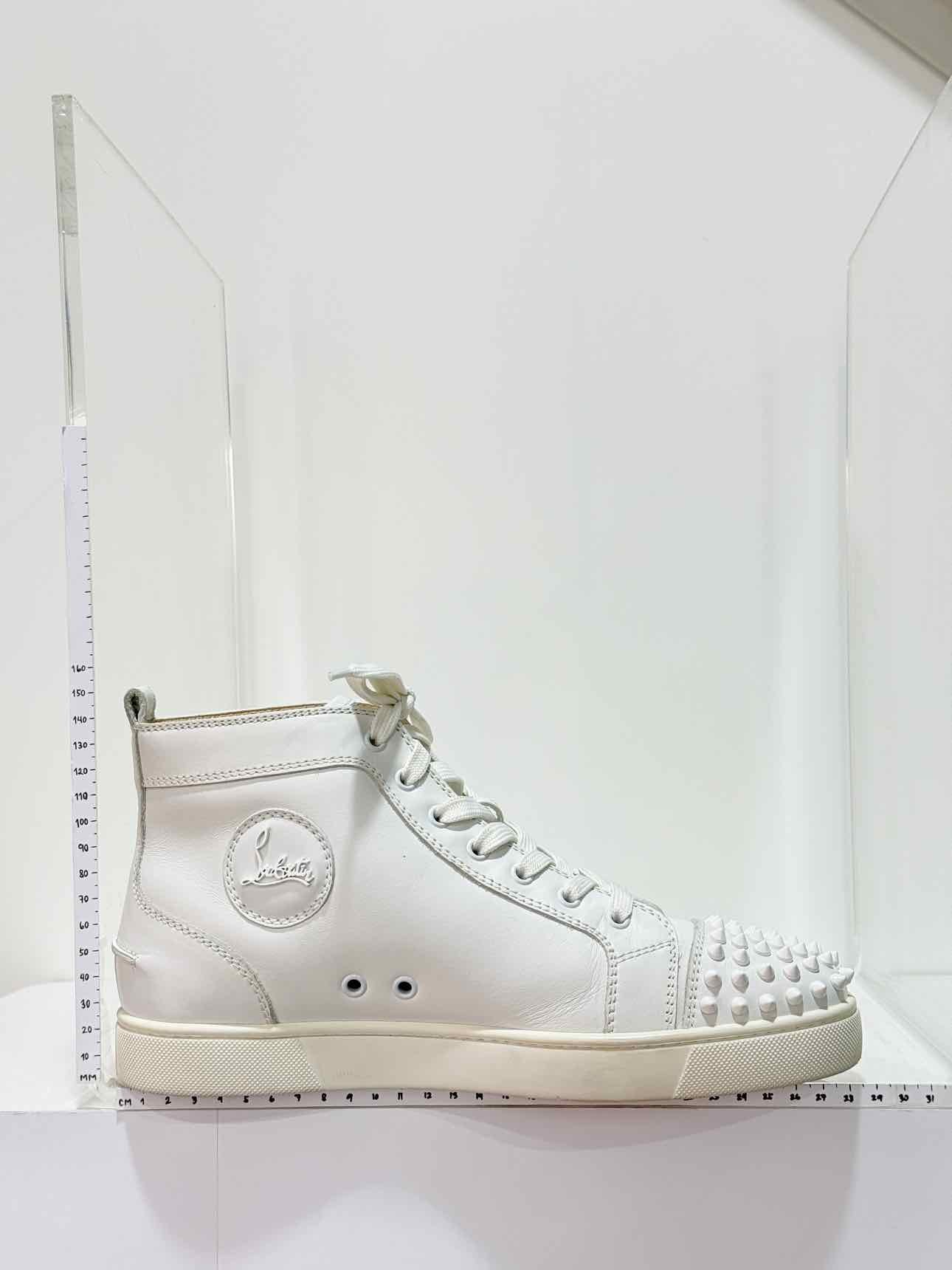 CHRISTIAN LOUBOUTIN White Spiked Size EU 42 Sneakers