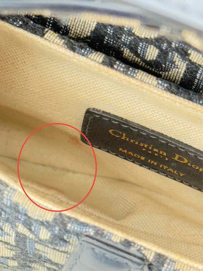 CHRISTIAN DIOR Blue Oblique Saddle Bag