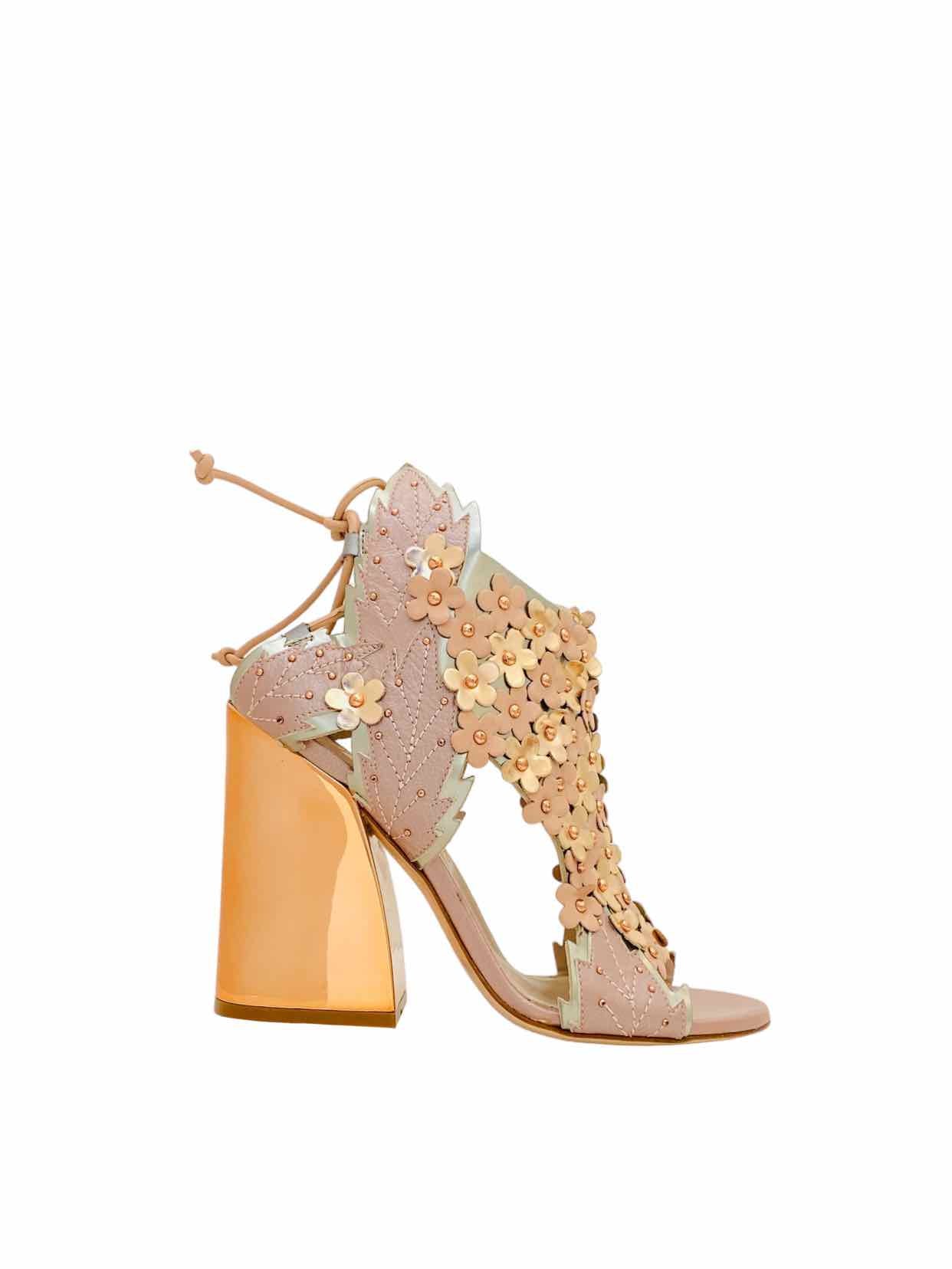 IVY KIRZHNER Lace Up Beige Heeled Shoes