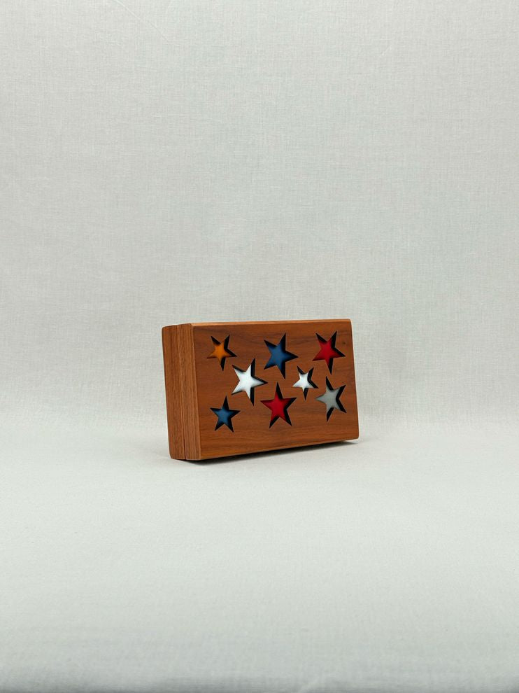 LINA BRAX Brown Multicolor Star Clutch