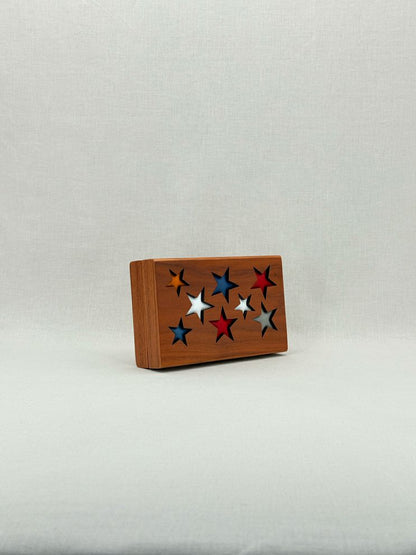 LINA BRAX Brown Multicolor Star Clutch