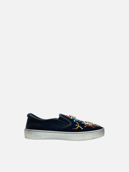 CHRISTIAN DIOR Slip On Navy Blue Sneakers 38