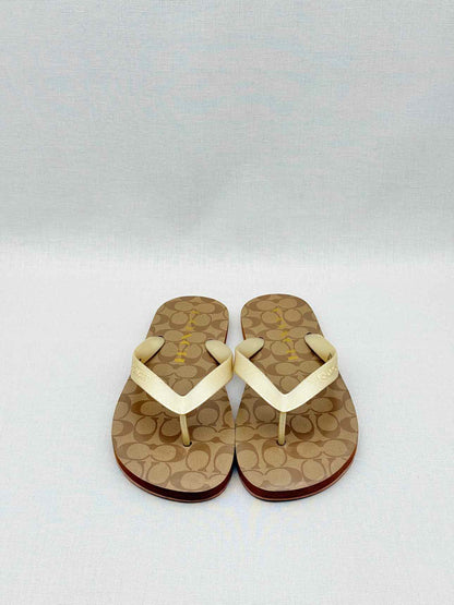 COACH Zak Gold Monogram Size EU 37-38 Flip flops