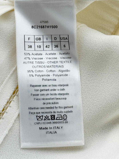 CHRISTIAN DIOR Cream Lace Detail Size US 6 Short Dress