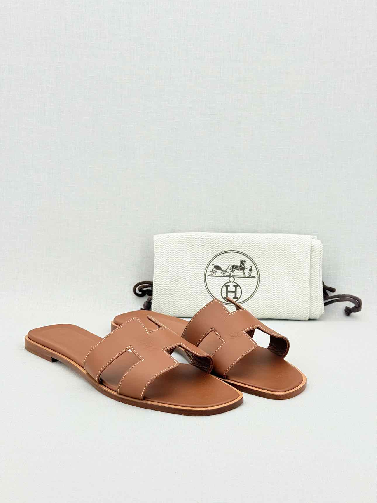 HERMES ORAN Brown Size EU 41.5 Sandals
