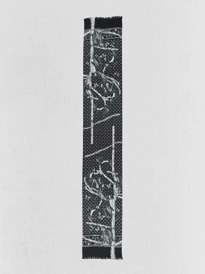 DOLCE & GABBANA Black & White Monkey Print Twill