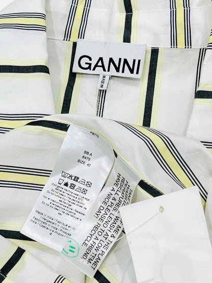 GIANNI Shirt Dress White w/ Yellow & Black Shirt Dress