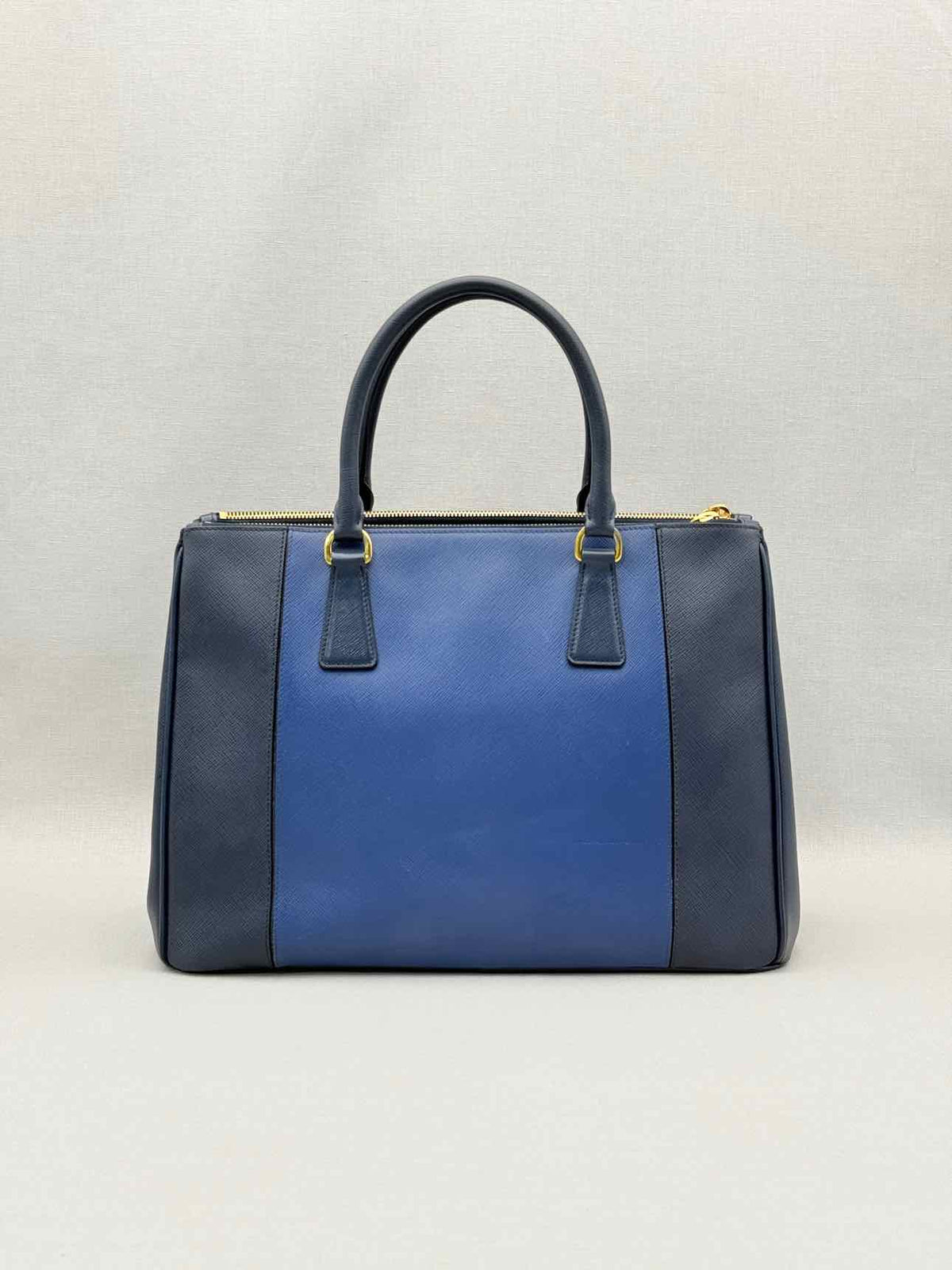 PRADA Double Zip Navy Blue Tote Bag