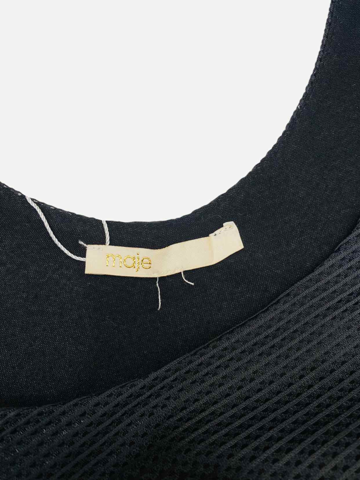 MAJE Sleeveless Black Size Small Midi Dress