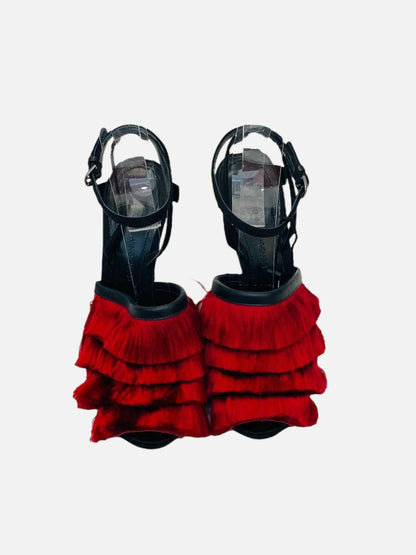 MARCO DE VINCENZO Red & Black Size EU 36 Heeled Sandals