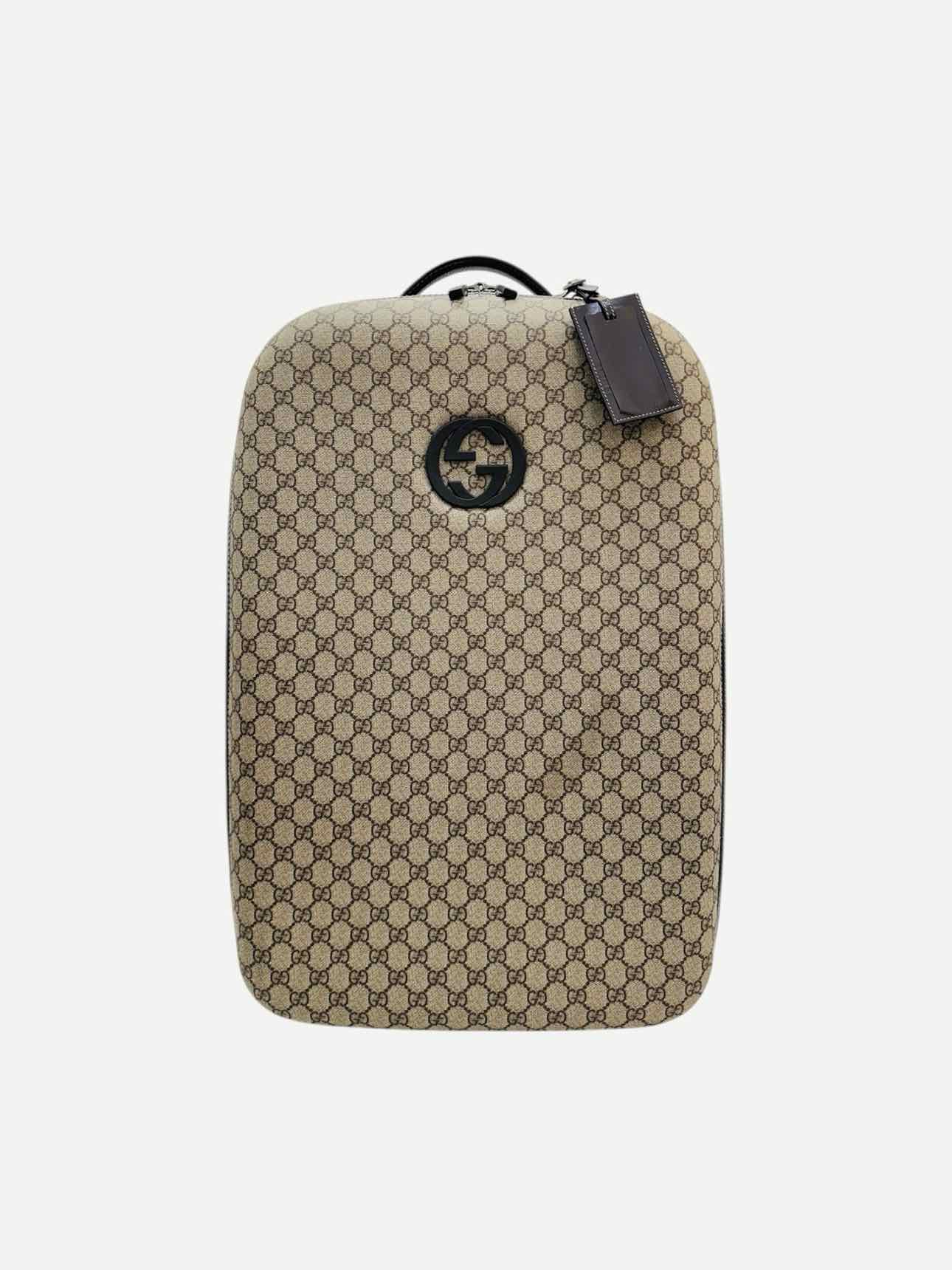 GUCCI GG Supreme Beige Rolling Luggage