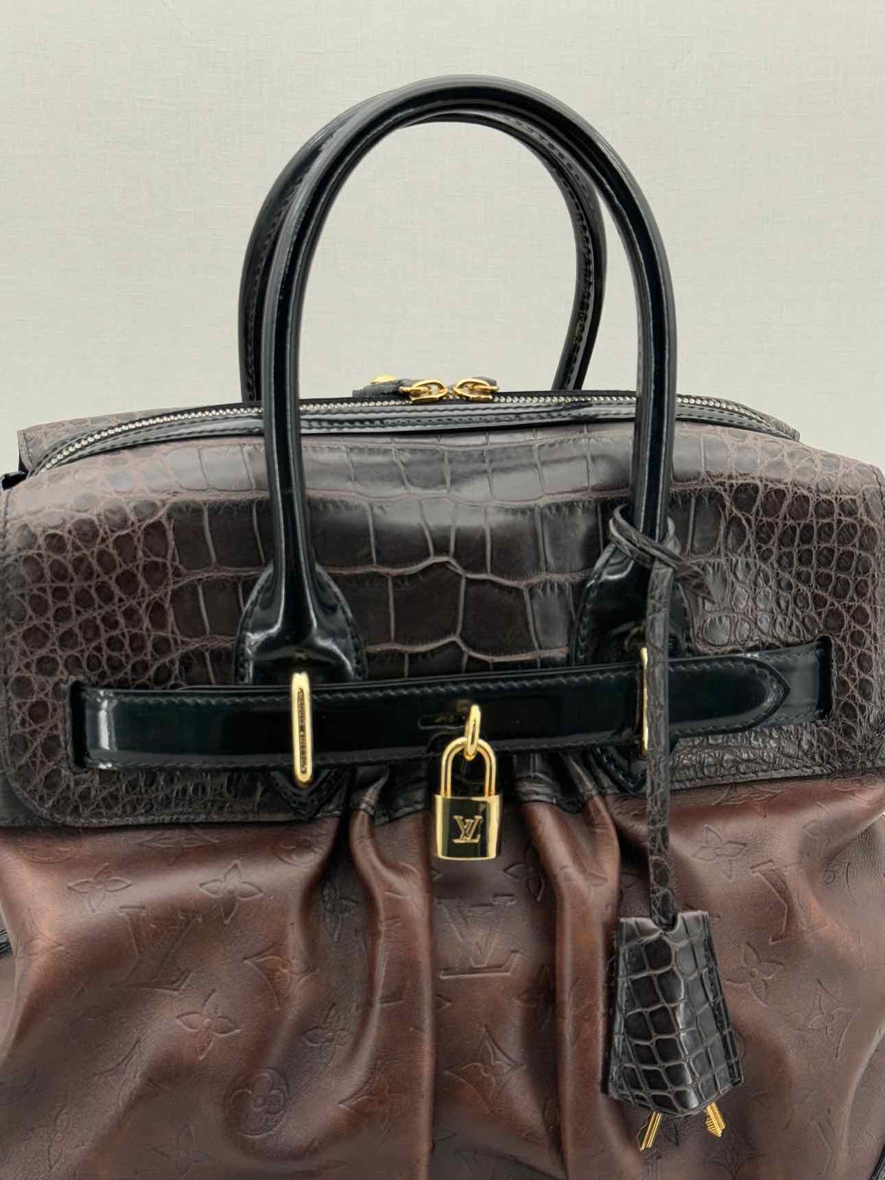 LOUIS VUITTON Limited Edition Brown & Black Top Handle