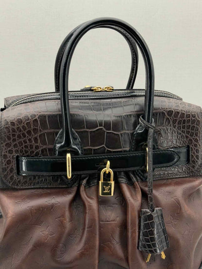 LOUIS VUITTON Limited Edition Brown & Black Top Handle