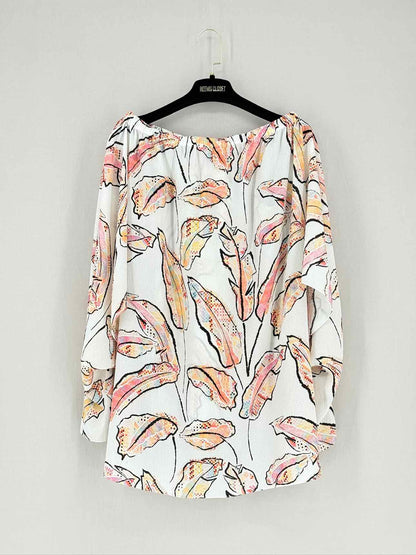 ROLAND MOURET Beige Multicolor Size Medium Blouse