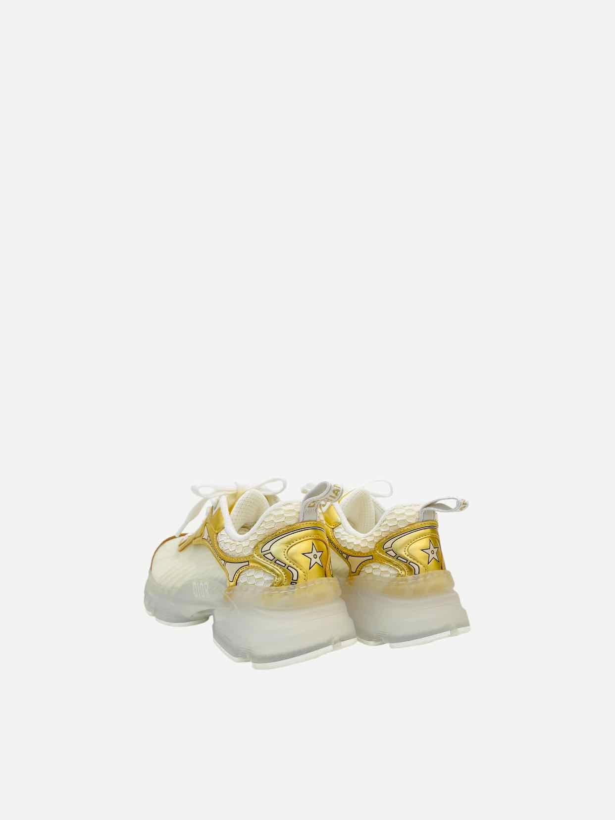 CHRISTIAN DIOR Vibe White & Gold Sneakers