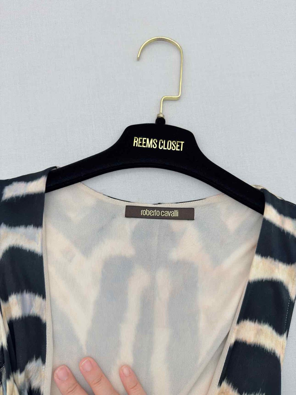 ROBERTO CAVALLI Beige & Black Size US 4 Long Dress
