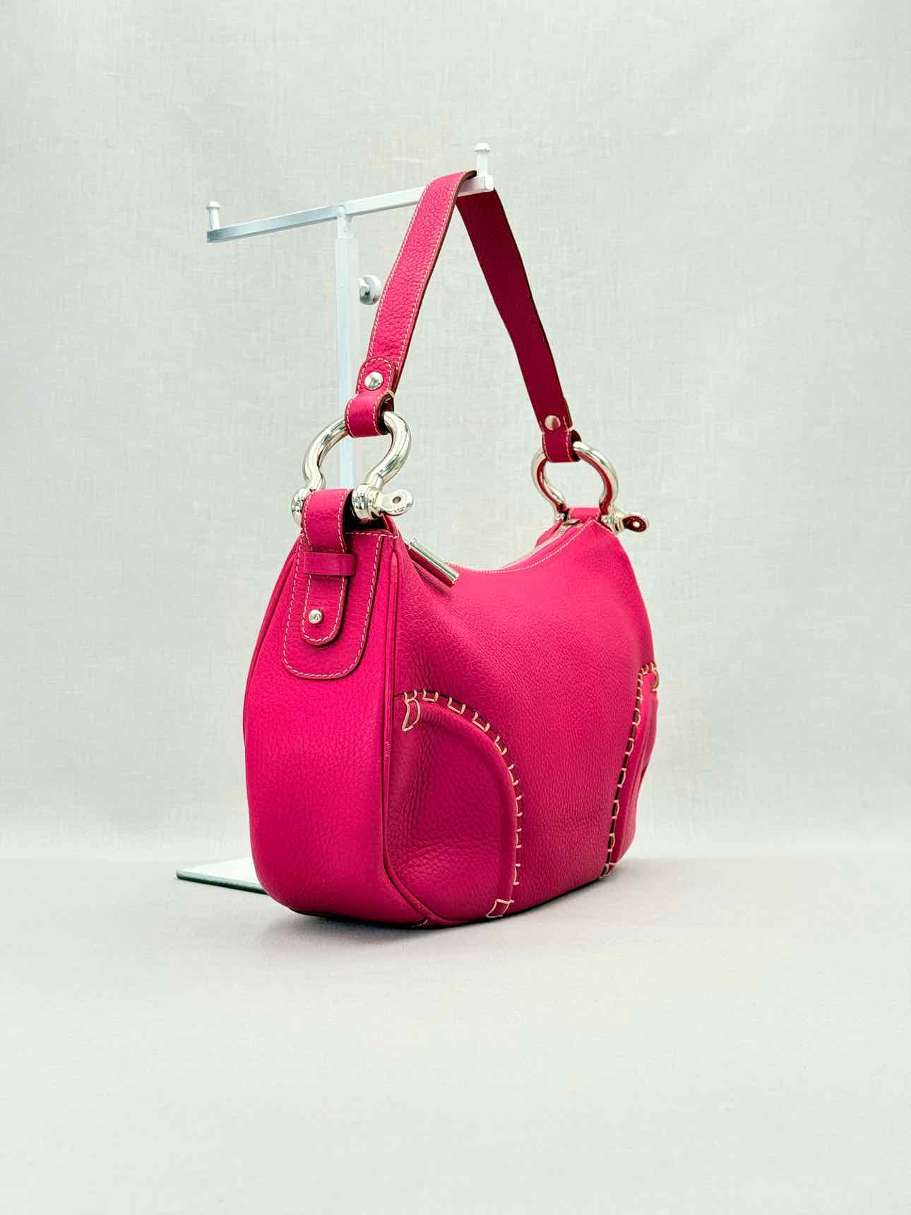 BURBERRY Stitched Pink Shoulder Bag