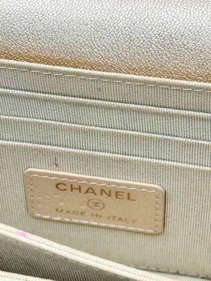 CHANEL Wallet on Chain Metallic Gold Quilted Crossbody