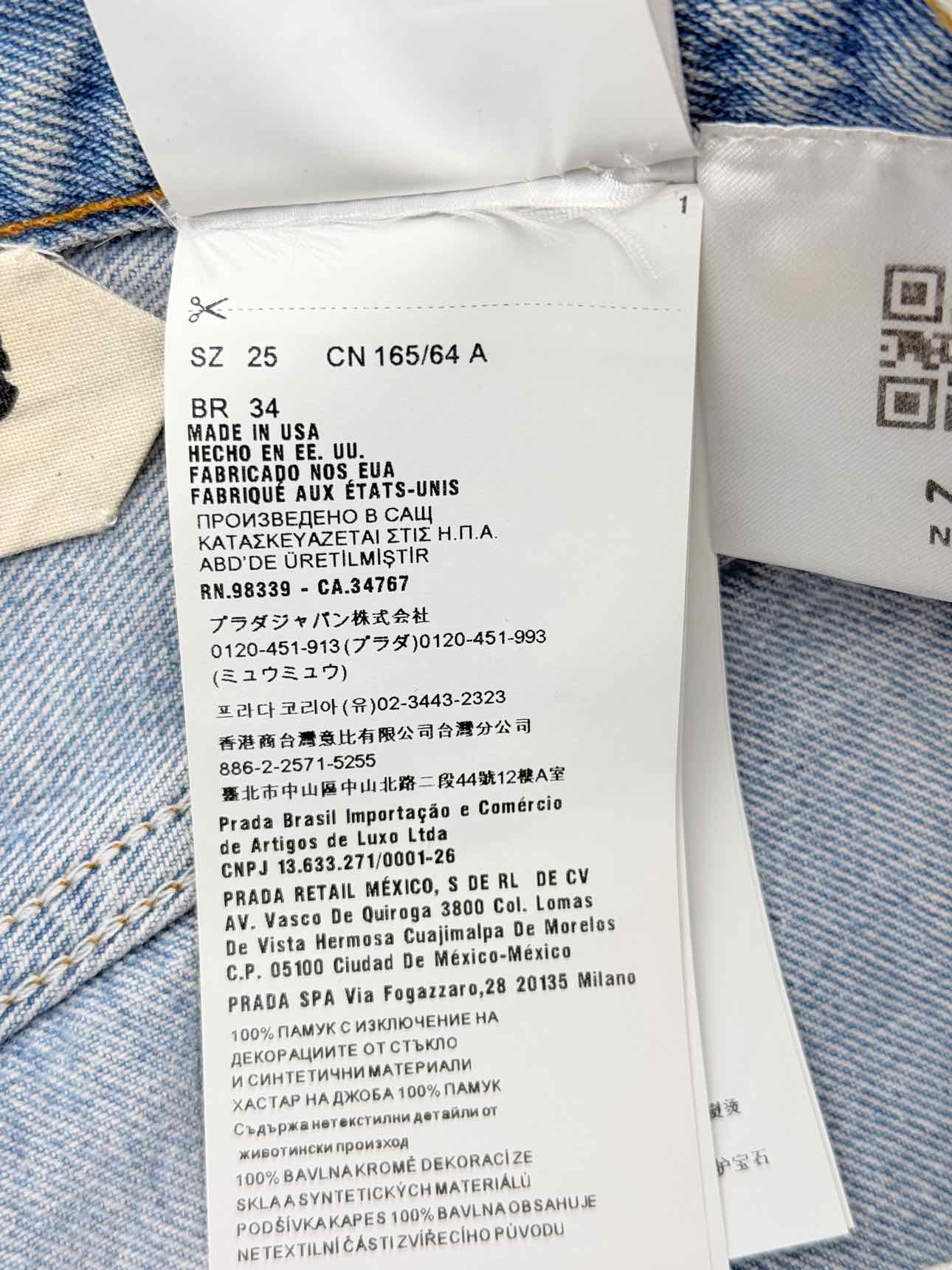 MIU MIU Cut Off Light Blue Washed Size 34 Shorts