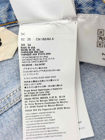 MIU MIU Cut Off Light Blue Washed Size 34 Shorts