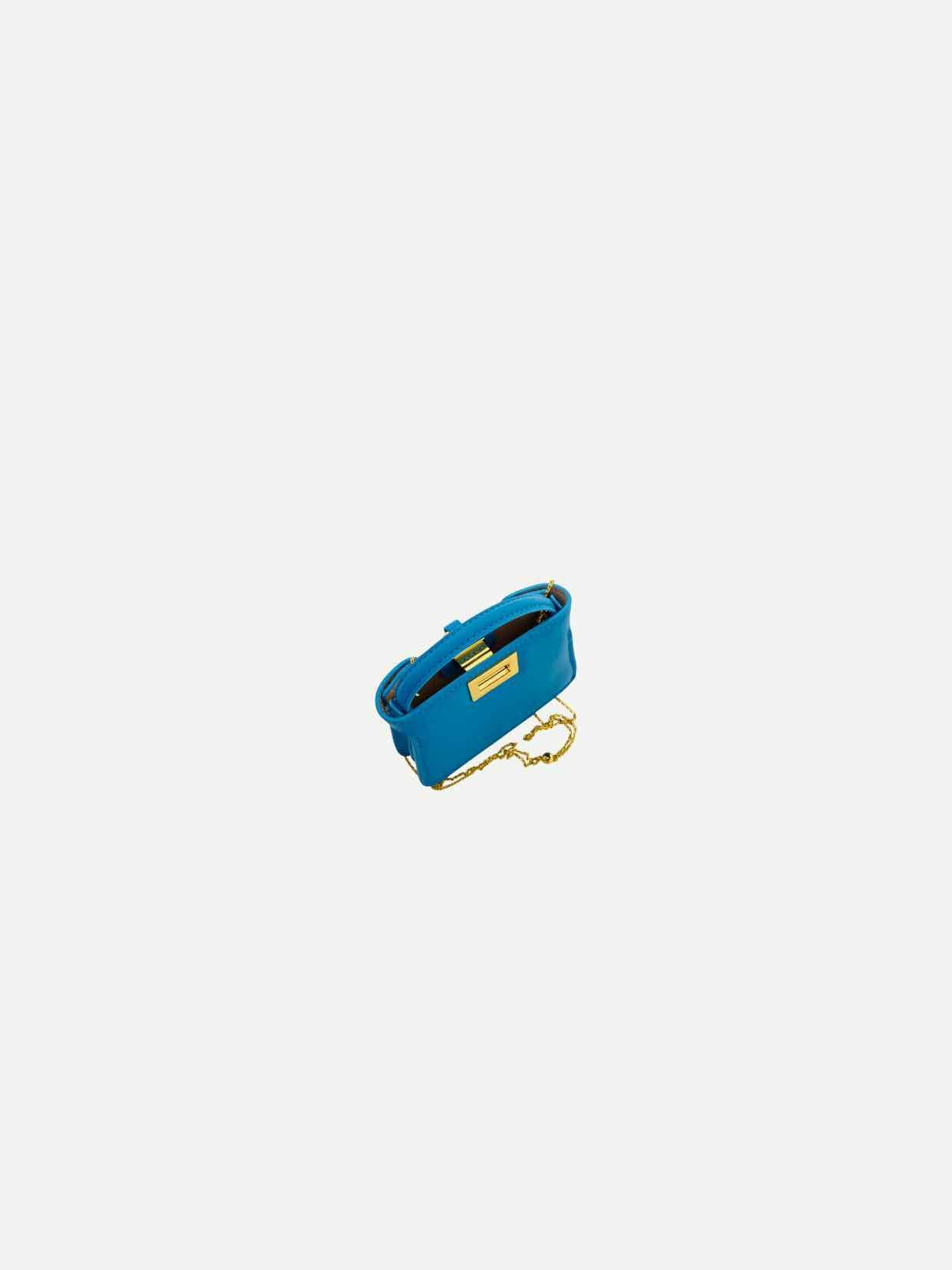FENDI Nano Peekaboo Charm Blue Shoulder Bag