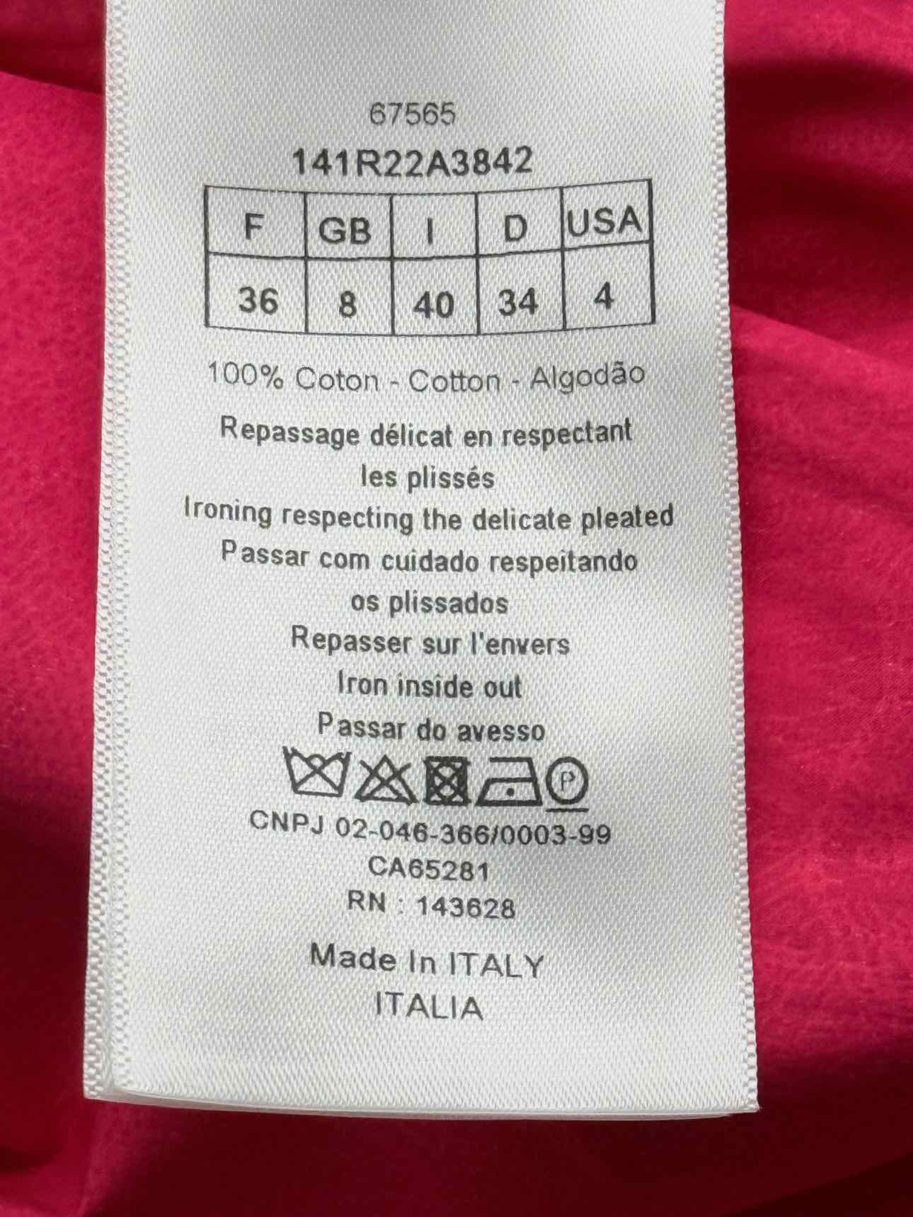 DIOR Red & White Pleated Size US 4 Short Dress