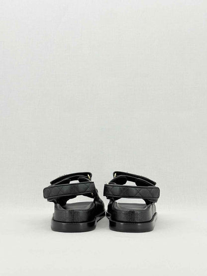 CHANEL Dad Black Quilted Size EU 39 Sandals