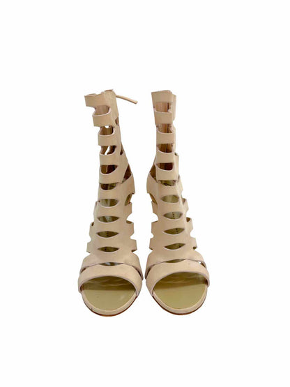 GIUSEPPE ZANOTTI Cutout Beige Booties 38