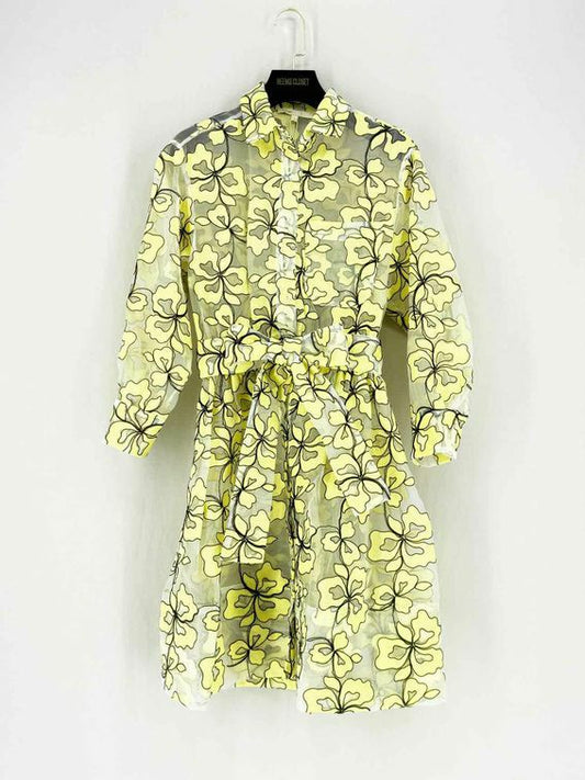 MAJE Yellow Multicolor Size Small Knee Length Dress