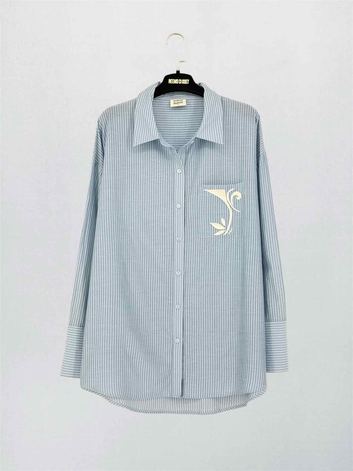 SOLEIL SOLEIL Blue Striped Size US 6/8 Outfit Set