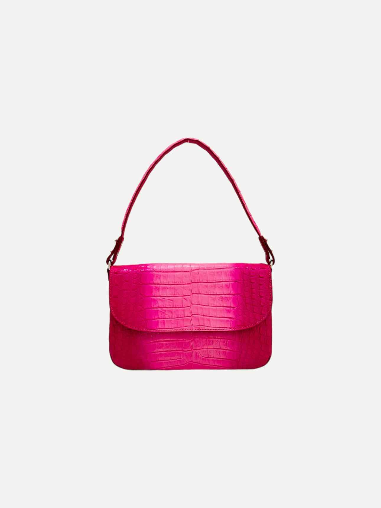 MARIA OLIVER Luisa Fuchsia Glazed Baguette Bag