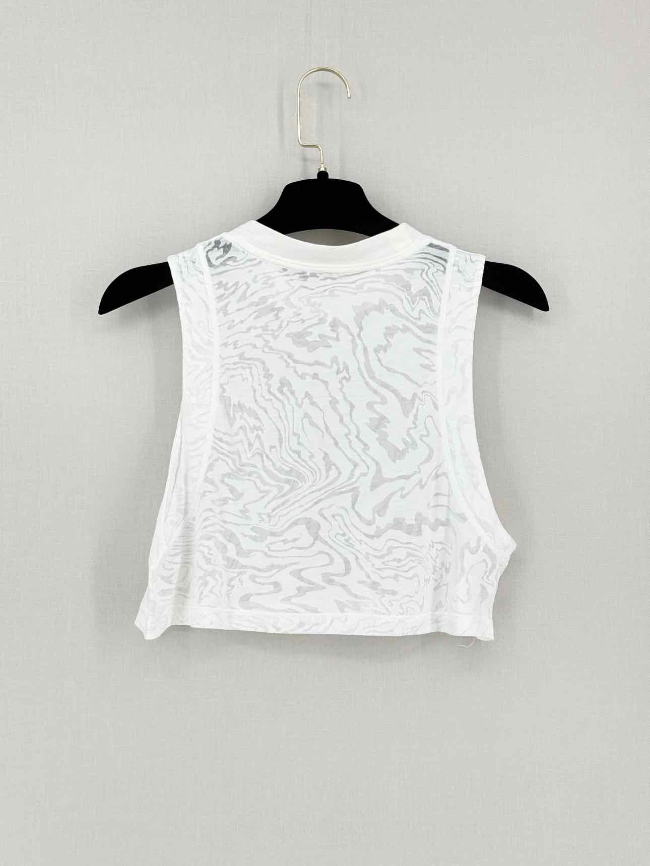 LULULEMON All Yours Crop White Mesh Size Small Tank Top