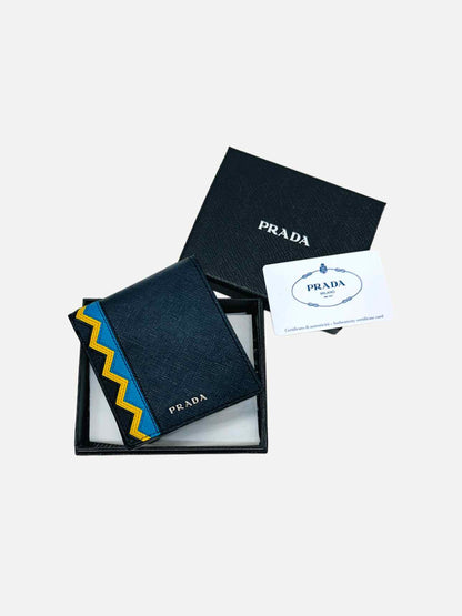 PRADA Blue w/ Yellow Compact Wallet