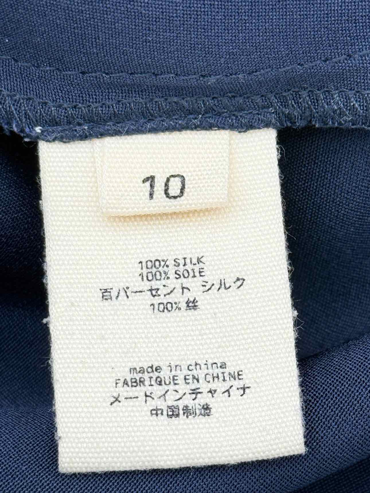 L'AGENCE Navy Blue & Beige Size US 10 Top