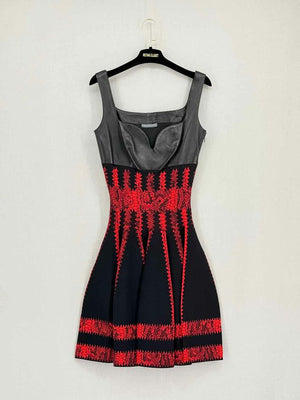 ALEXANDER MCQUEEN Black & Red Size XSmall Short Dress