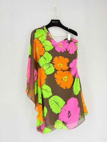 MILLY Brown Multicolor Size US 6 Short Dress