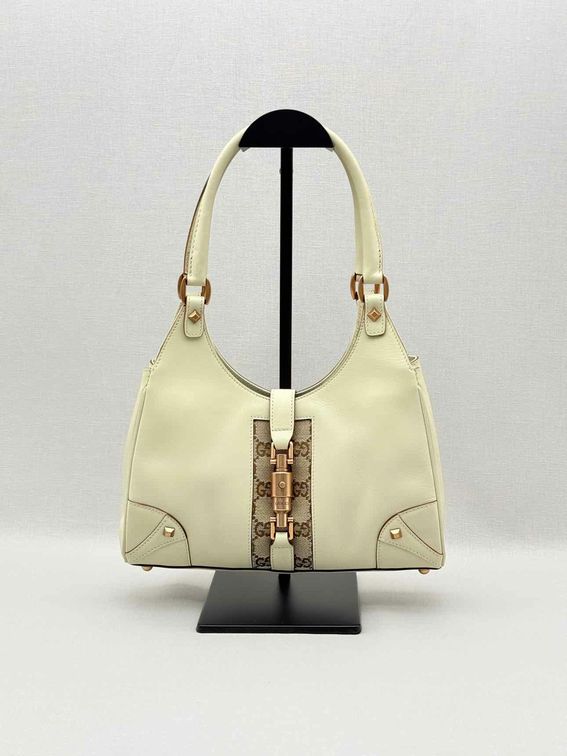 GUCCI Jackie Nailhead Beige GG Hobo bag