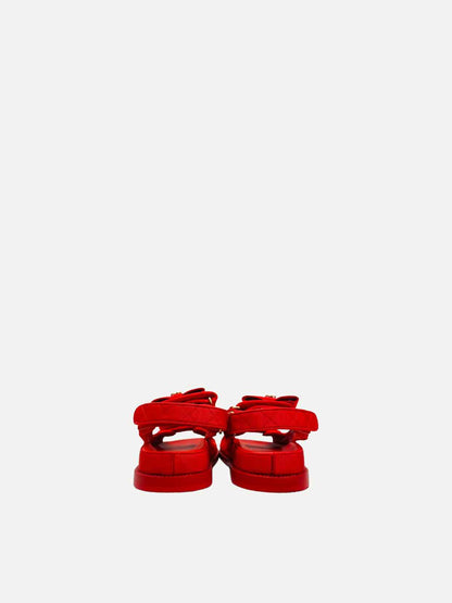 CHANEL Dad Red Quilted Sandals