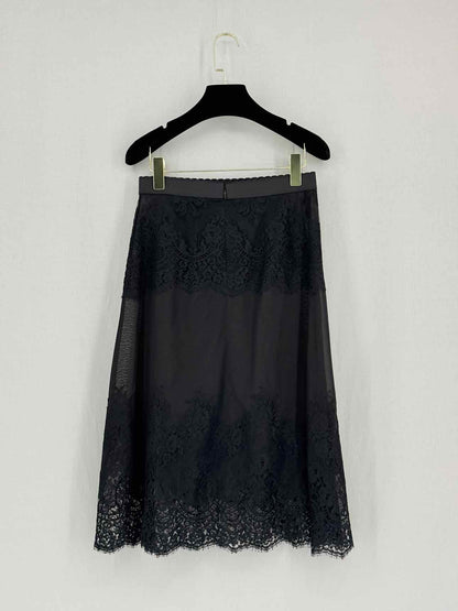 DOLCE & GABBANA Black Size Small Midi Skirt