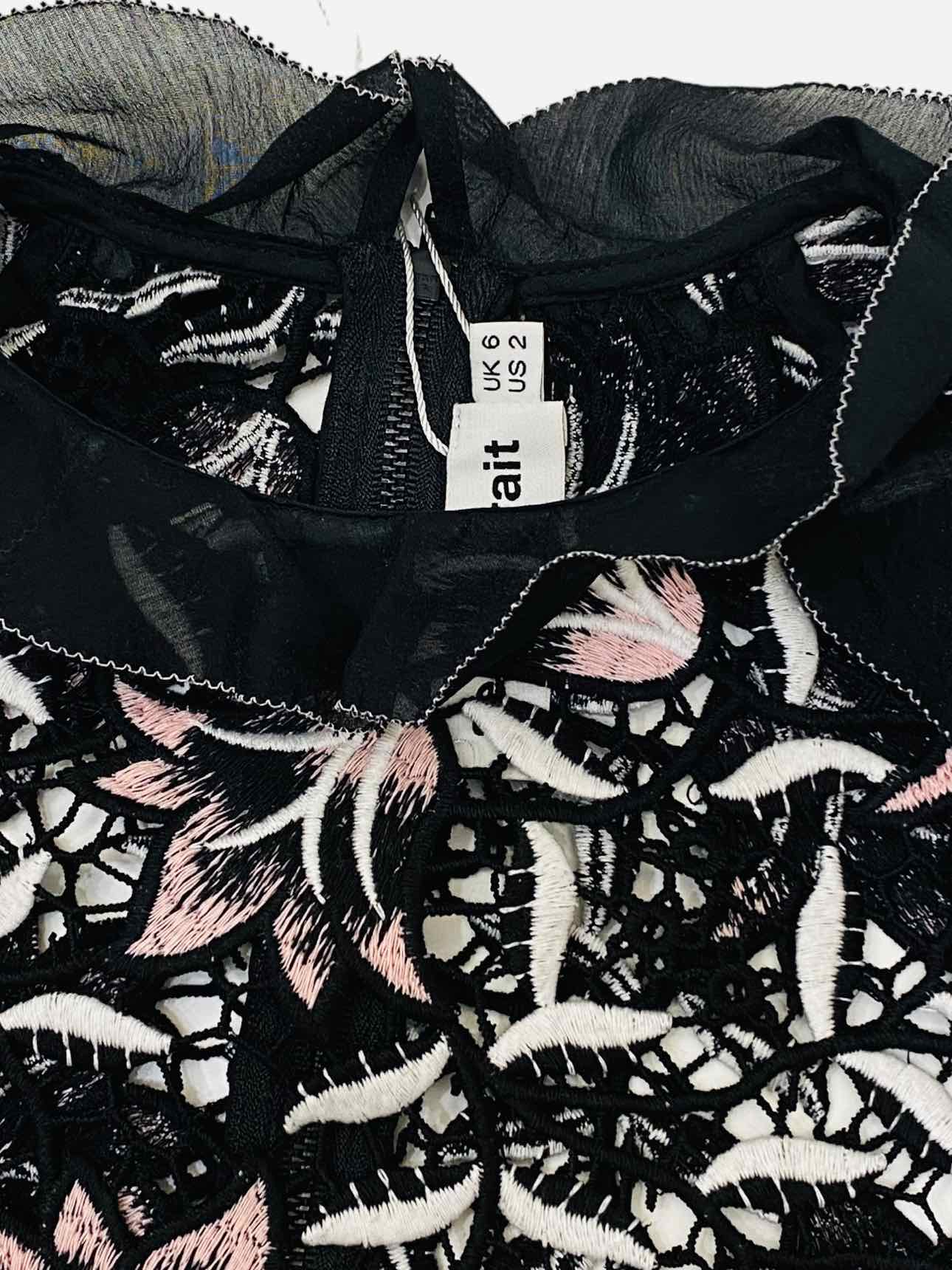 SELF-PORTRAIT Black & White Size US 2 Blouse