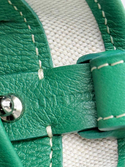 GOYARD Petit Flot Green Goyardine Chevron Bucket Bag