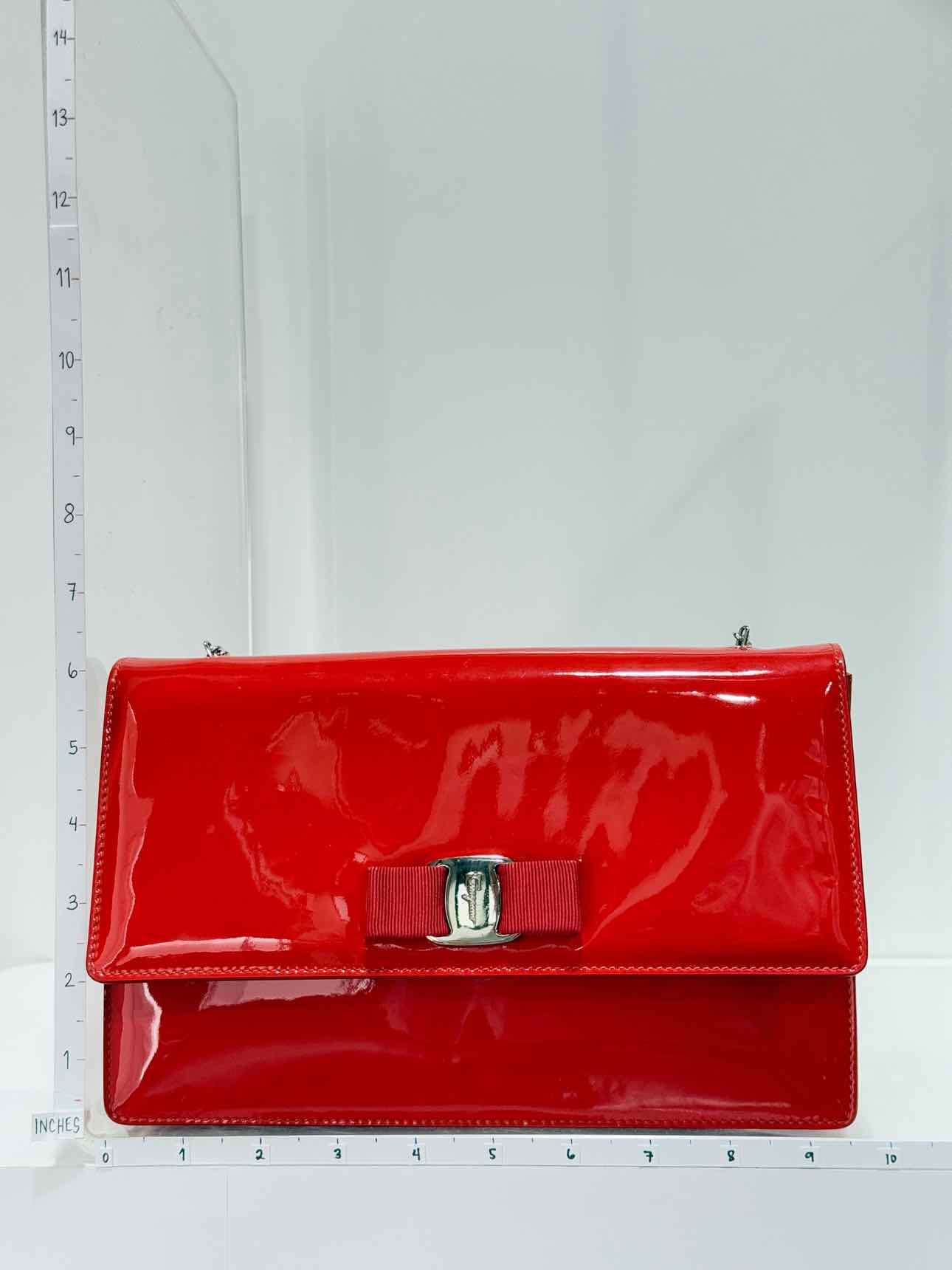 SALVATORE FERRAGAMO Bow Red Shoulder Bag