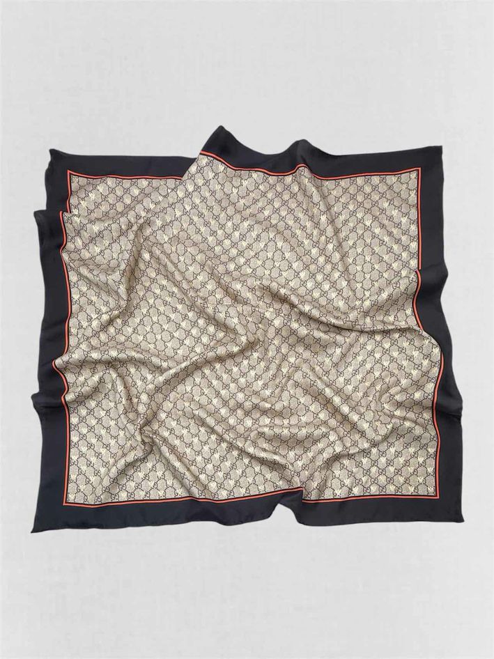 GUCCI Brown Multicolor Bee Scarf