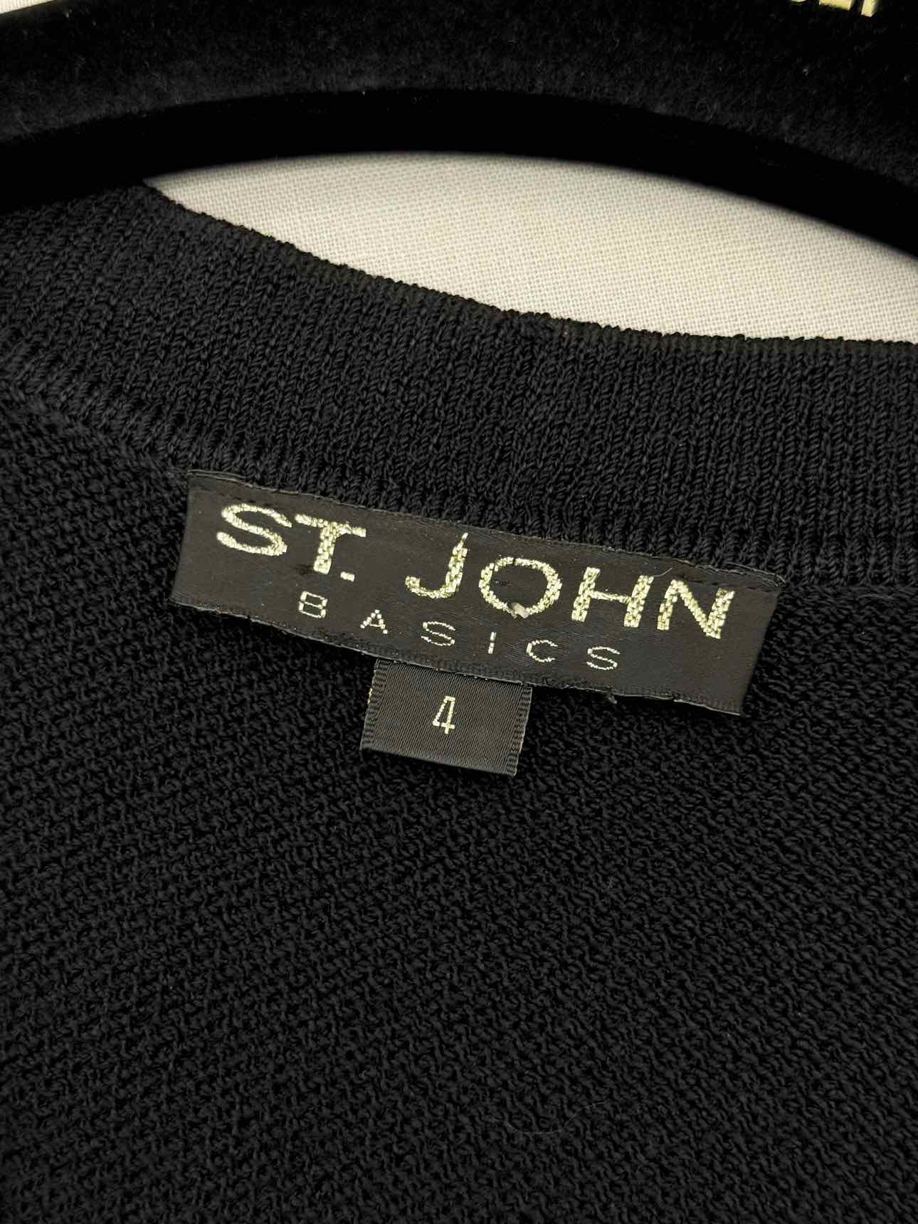 ST. JOHN Black Knit Size US 4 Cardigan