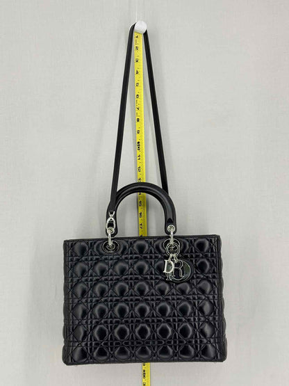CHRISTIAN DIOR Lady Dior Black Cannage Top Handle