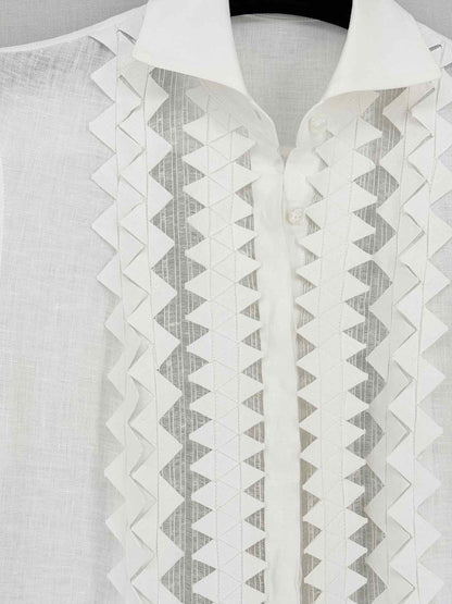 100 % CAPRI Origami White Size XSmall Long Dress