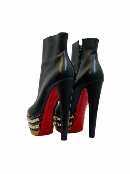 CHRISTIAN LOUBOUTIN Faolo Black Ankle Boots 39.5