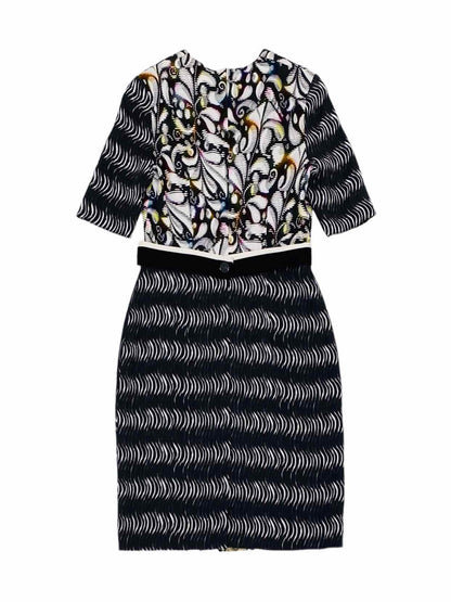 PETER PILOTTO Black & White Size US 8 Knee Length Dress